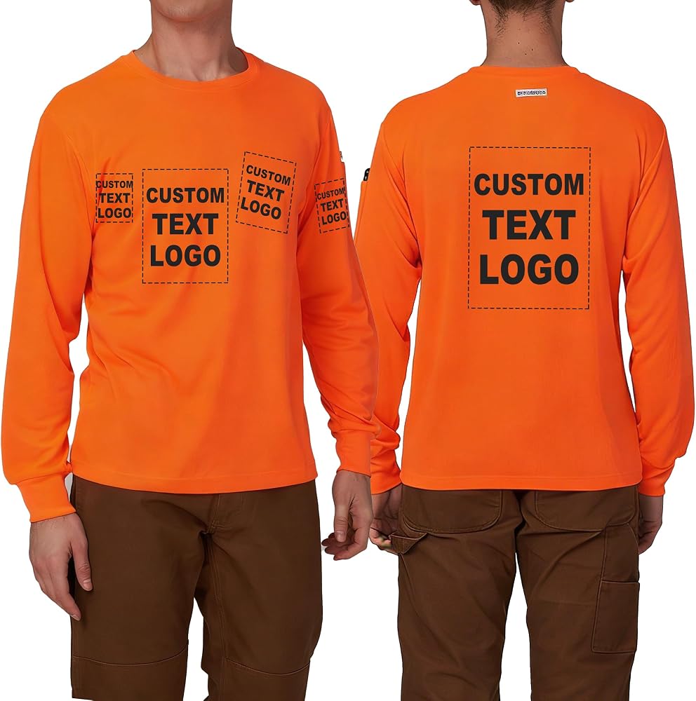 Amazon.co.jp: A-SAFETY 高視認性安全カスタマイズロゴ長袖Tシャツ(XS